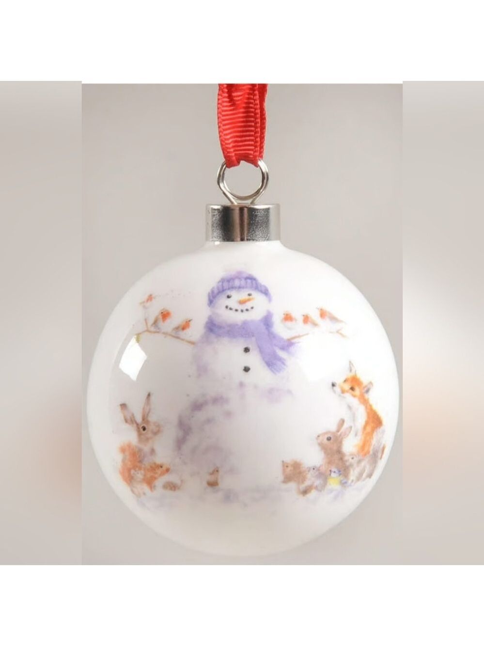 Royal Worcester Wrendale Designs By Hannah Dale Snowman Christmas Ornament New - Picture 2 of 2